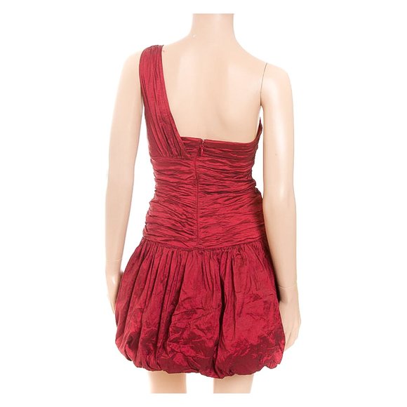 BCBGMAXAZRIA One Shoulder Bubble Hem Dress in Red 0 - Picture 6 of 8